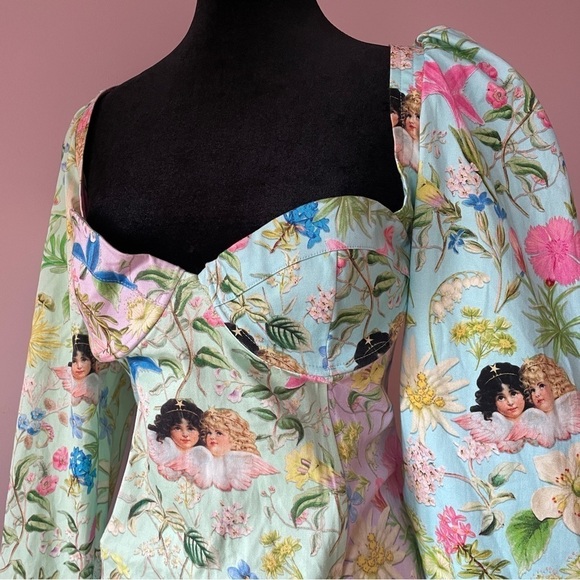 NEW! Fiorucci- Alpine Angels Mini Bodice Mini Dress Long Sleeve Size Large - Picture 7 of 16